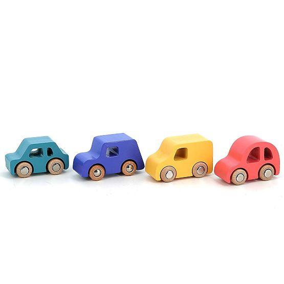 Vilac Set di 4 macchinine in legno City Vilacity