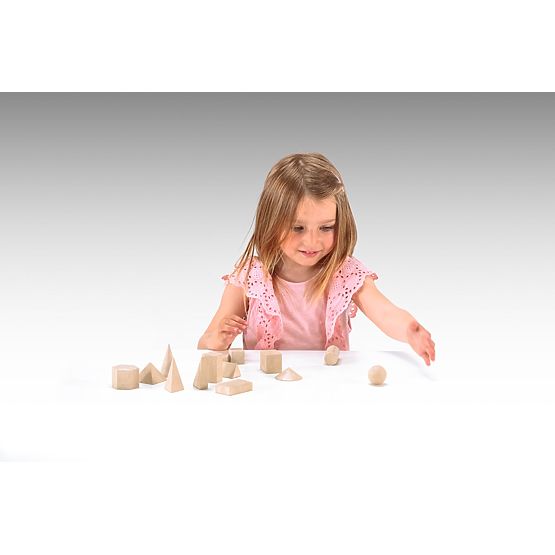 Wissner Set di Solidi Geometrici in Legno 14 pz