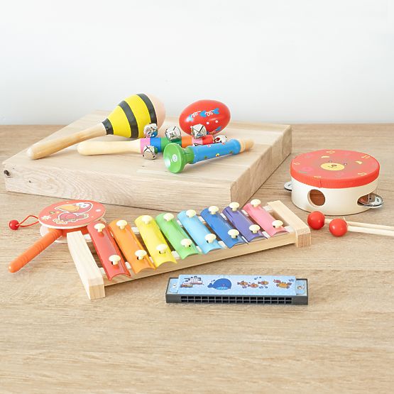 Xilofonico - Set di 7 strumenti musicali in legno