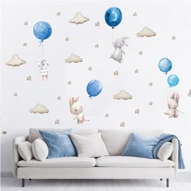 Adesivi murali - Coniglio con palloncini