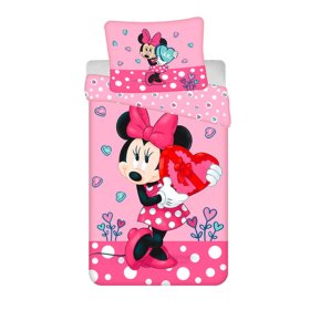 Biancheria da letto per bambini 140 x 200 cm + 70 x 90 cm Cuori di Minnie, Sweet Home, Minnie Mouse