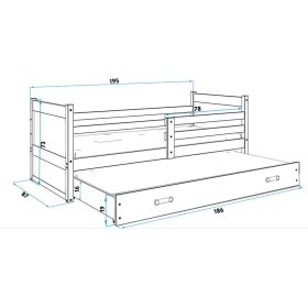 Letto Rocky per bambini con letto aggiuntivo - bianco naturale, BMS