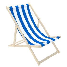 Sedia da spiaggia Stripes - blu-bianco, CHILL