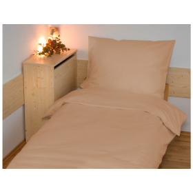 Biancheria da letto in cotone tinta unita 140x200 cm - Beige, Brotex