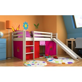 Letto soppalco bambini Ourbaby Modo con scivolo - bianco, Litdrew