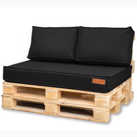 Set di cuscini per mobili pallet - Nero, FLUMI