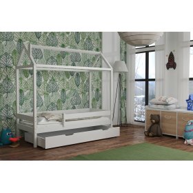 Letto per bambini casa Paul - bianco, Ourbaby