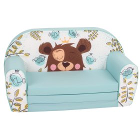 Divano per bambini Orsetto dormiente - turchese, Delta-trade