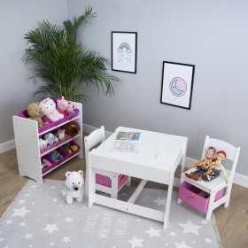 Organizzatore per giocattoli Ourbaby con scatole rosa