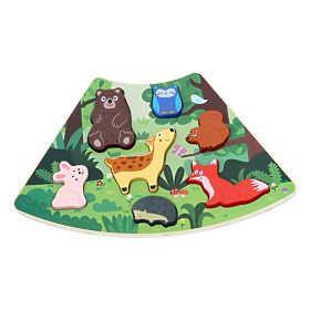 2Kids Toys Puzzle in Legno Cerchio Interconnesso 6 in 1