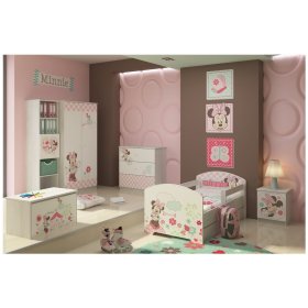 Letto per bambini con barriera - Minnie Mouse - impiallacciatura in pino norvegese, BabyBoo, Minnie Mouse