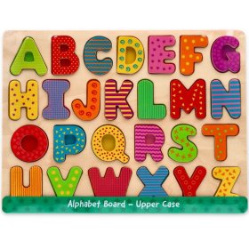 Alfabeto di puzzle in legno - lettere maiuscole, Lelin
