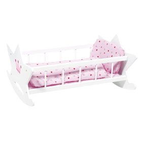 Culla in legno Goki per bambole con piume, Goki