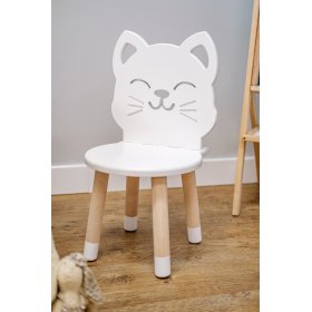 Tavolo per bambini con sedie - Gatto - bianco