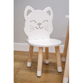 Tavolo per bambini con sedie - Gatto - bianco, Ourbaby