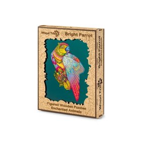 Puzzle in legno colorato - pappagallo, Wood Trick