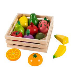 Set di frutta in legno in una cassa, EcoToys