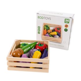 Verdure in legno in scatola - 10 pz, EcoToys