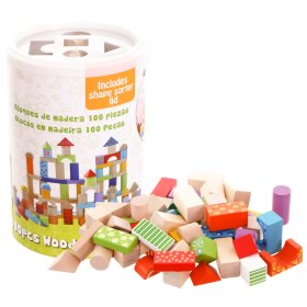Blocchi di legno Ecotoys - 100 pz, EcoToys
