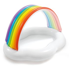 Piscina gonfiabile per bambini con tetto arcobaleno, INTEX