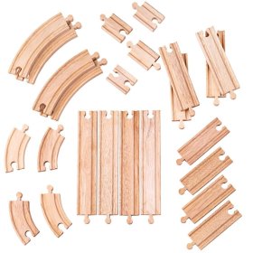 Bigjigs Rail Set di rotaie in legno da 24 parti