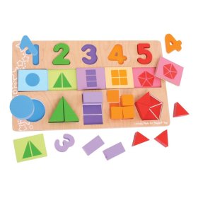 Bigjigs Toys Lavagna didattica Numeri, colori, forme, Bigjigs Toys