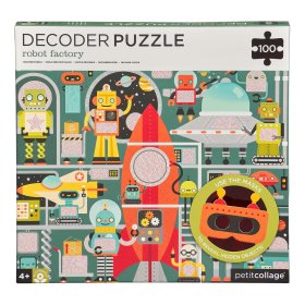 Petit Collage Puzzle robot 100 pezzi con occhiali 3D