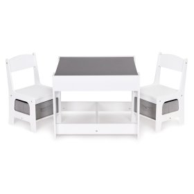 Set di tavolo per bambini e 2 sedie grigie, EcoToys