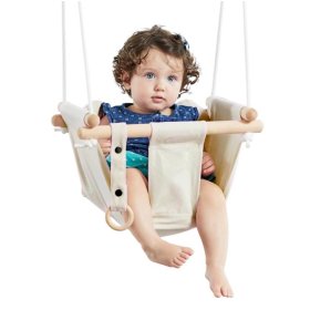 Dvěděti Altalena in tessuto per bambini 100% cotone beige, Dvěděti