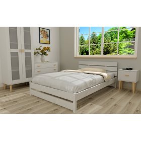 Letto in legno Max 200 x 120 cm - bianco, Ourfamily