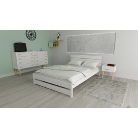 Letto in legno Max 200 x 120 cm - bianco, Ourfamily