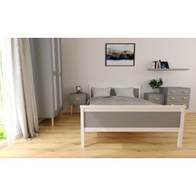 Letto in legno Ikar 200 x 90 cm - grigio-bianco, Ourfamily