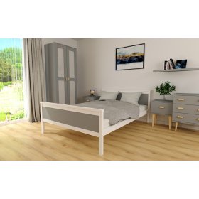 Letto in legno Ikar 200 x 120 cm - grigio-bianco