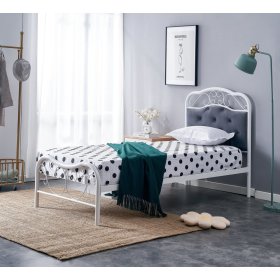 Letto in metallo FABRIZIA 90 x 200 cm - Bianco