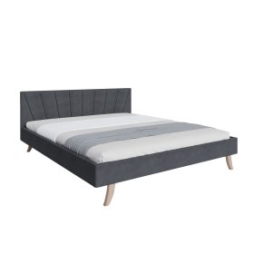 Letto imbottito HEAVEN 140 x 200 cm - Grigio, FDM