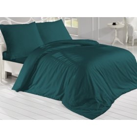 Biancheria da letto in raso monocolore 140x200 cm - Colore Kerosene