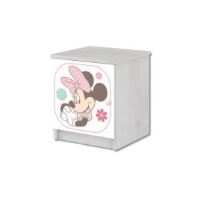 Comodino per bambini Minnie Mouse - decoro in pino norvegese, BabyBoo, Minnie Mouse