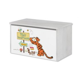 Baule in legno per giocattoli Disney - Winnie the Pooh e una tigre - decoro in pino norvegese, BabyBoo, Winnie the Pooh