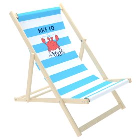 Sedia da spiaggia per bambini Krab - blu-bianco, CHILL