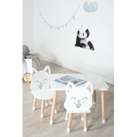 Tavolo per bambini con sedie - Fox - bianco, Ourbaby
