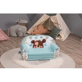 Divano per bambini Orsetto dormiente - turchese, Delta-trade
