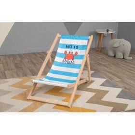 Sedia da spiaggia per bambini Krab - blu-bianco