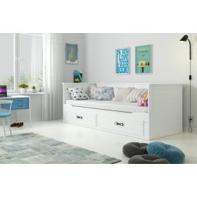 Divano letto HERMES per bambini con schienale - bianco
