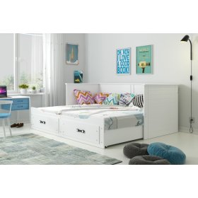 Divano letto HERMES per bambini con schienale - bianco, BMS