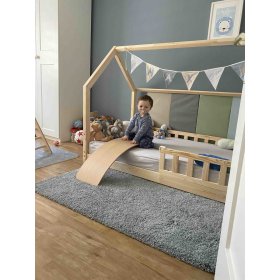 Letto casetta con barriera per bambini Tea - naturale