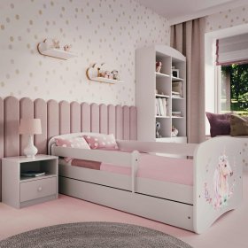 Letto per bambini con barriera - Unicorno, All Meble