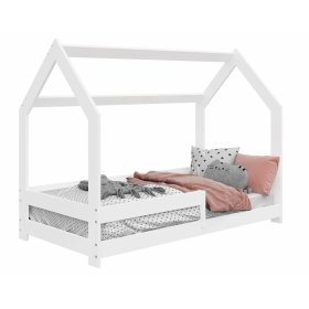 Letto casetta Laura con barriera 160 x 80 cm - bianco, Magnat