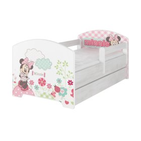 Letto per bambini con barriera - Minnie Mouse - impiallacciatura in pino norvegese, BabyBoo, Minnie Mouse