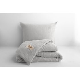 Biancheria da letto in mussola 140x200 cm + 70x90 cm grigio chiaro