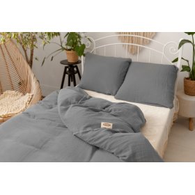 Biancheria da letto in mussola 140x200 cm + 70x90 cm grigio scuro